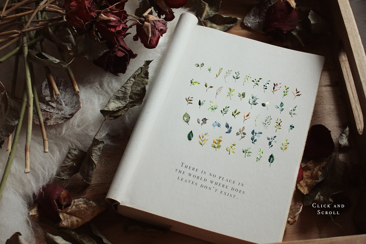 Watercolor Greenery Leaves, an Animal Illustration by WalaPalette (Photo 3 of 9)