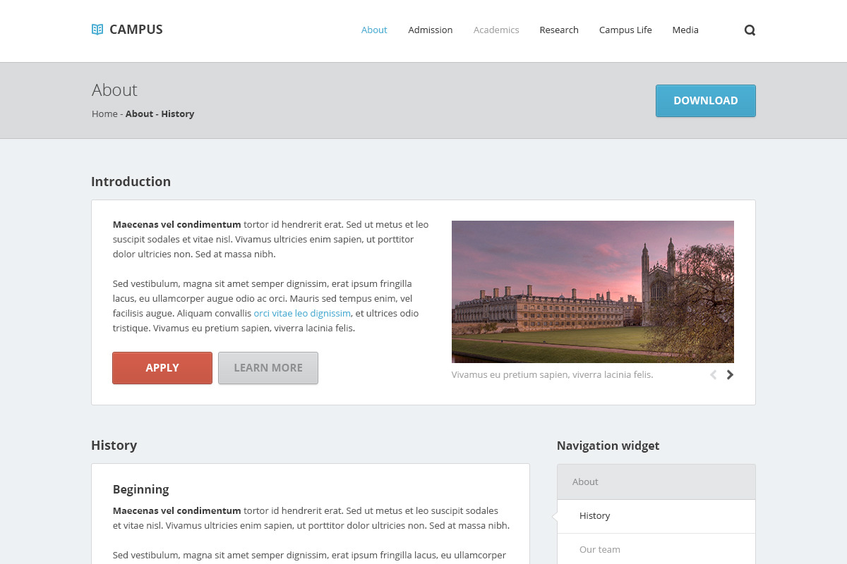 Campus - University PSD Template, a Websites & App Template by bestwebsoft (Photo 3 of 5)