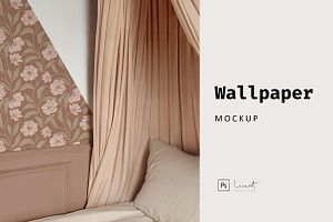 Vintage Bedroom Wallpaper Mockup