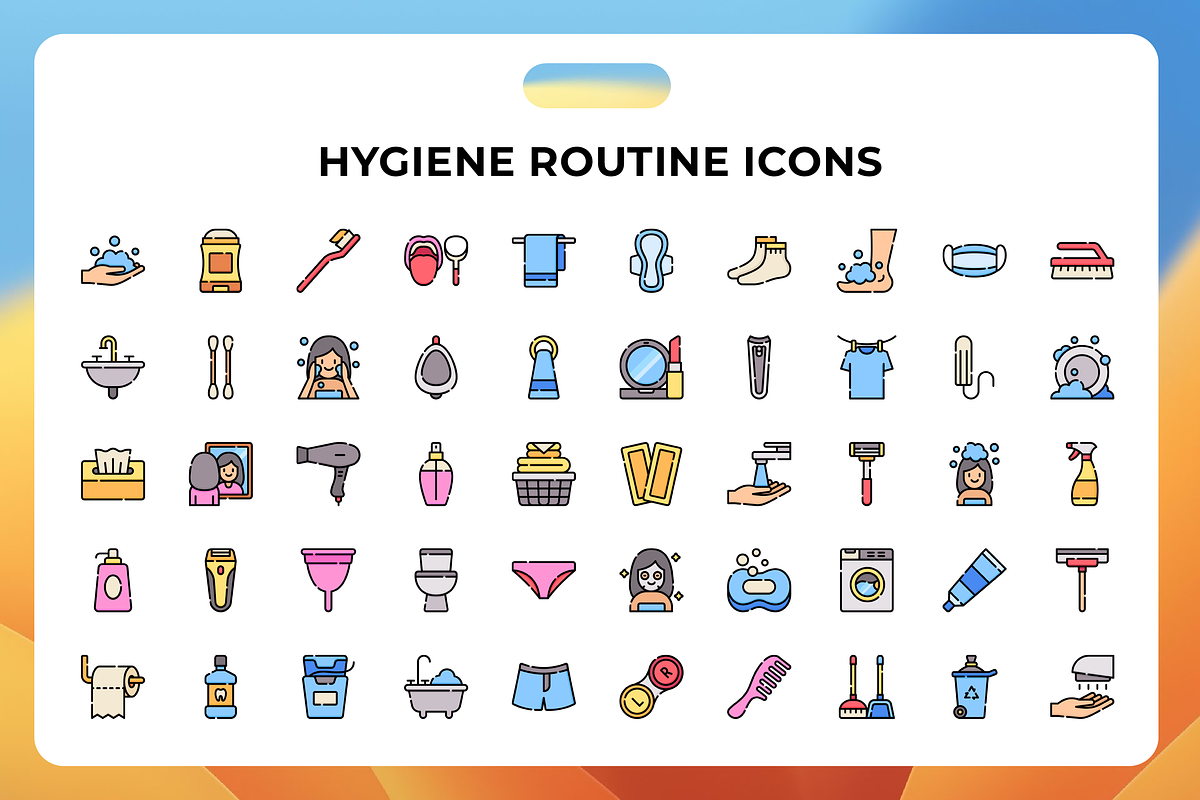 Hygiene Routine Icons, an Icon by Wencory