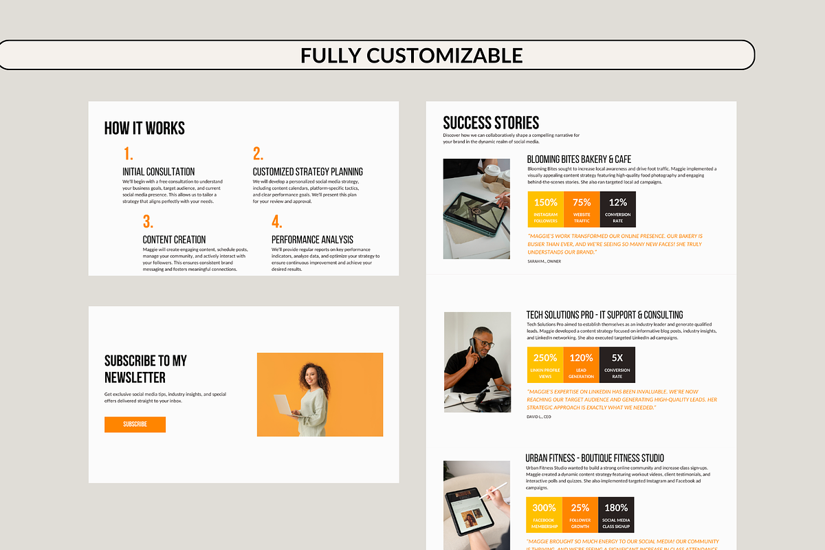 Social Media Manager Website Canva, a Landing Page Template by Preset Pixels (Photo 7 of 10)