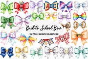 Watercolor Back to School Bow Clipar, an Illustration by Daily.Designs (Thumbnail 1 of 5)
