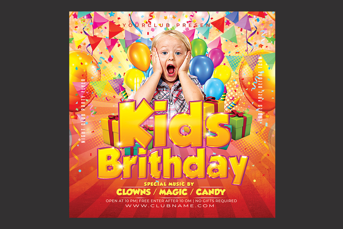 Kids Birthday Flyer, a Flyer Template by DSGraphicDesign