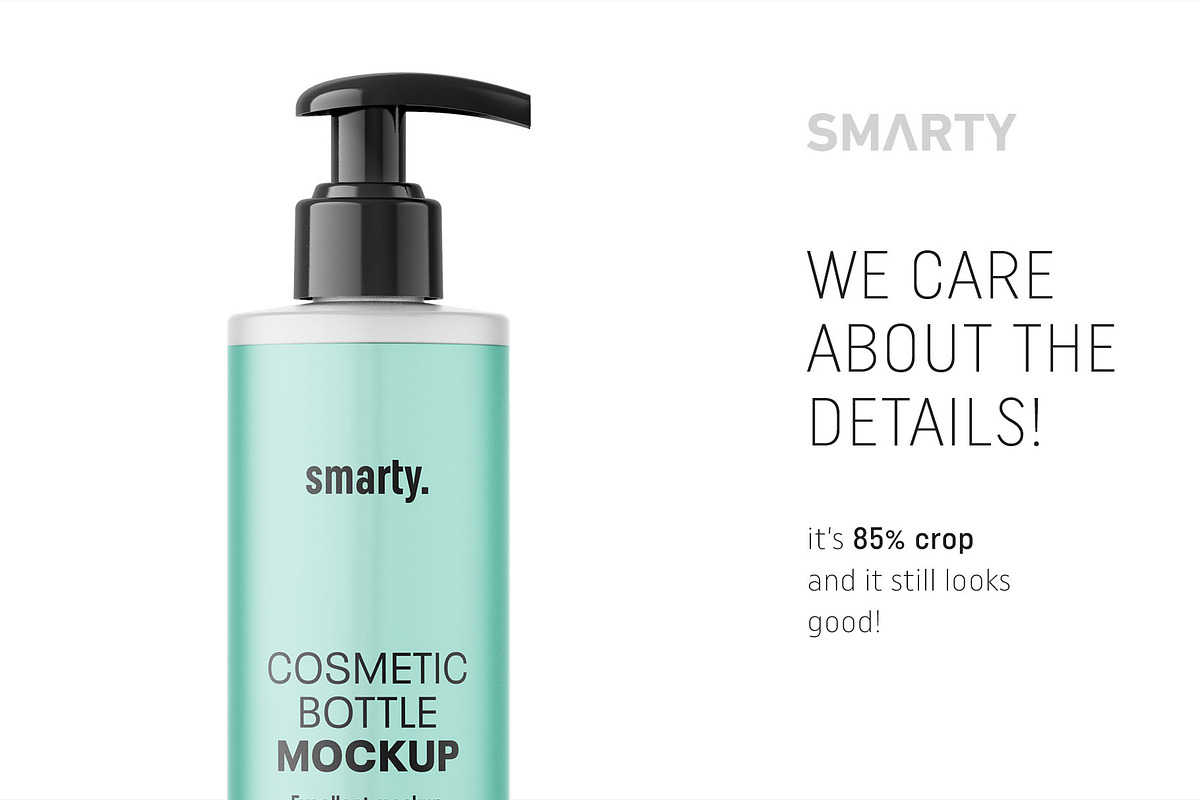Transparent cosmetic bottle mockup, a Packaging Mockup by Smarty Mockups (Photo 4 of 5)