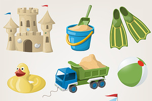Set of colorful toys for kids