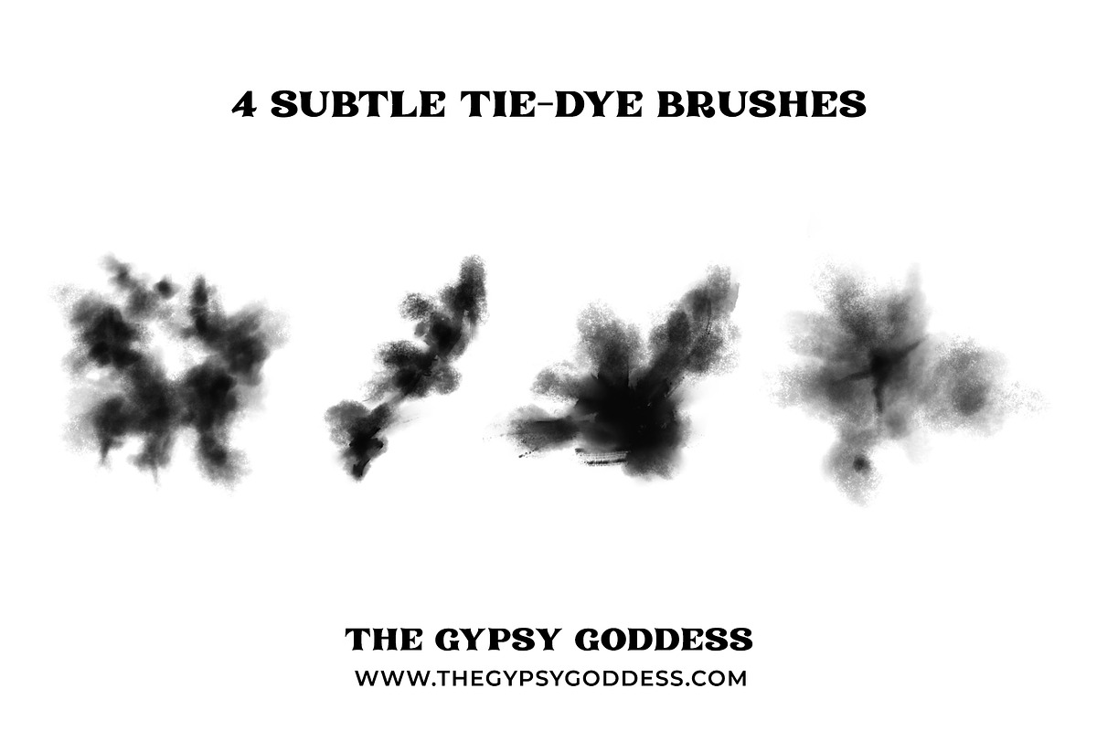 Subtle Tie-Dye 4 Photoshop Brushes, a Brush Add-On by The Gypsy Goddess (Photo 2 of 4)