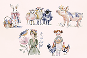 Blooming Country Set, an Animal Illustration by GiraffeCreative (Thumbnail 12 of 20)