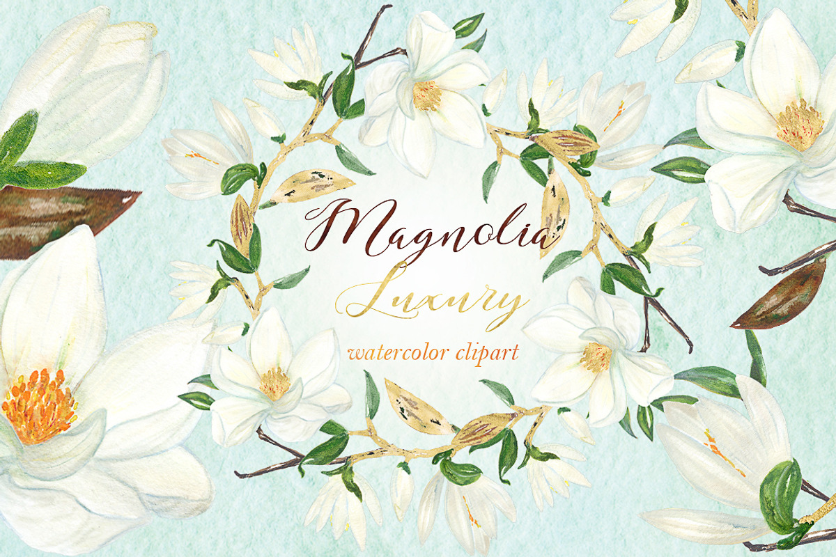 Magnolia white luxury illustrations, an Illustration by LABFcreations (Photo 3 of 5)