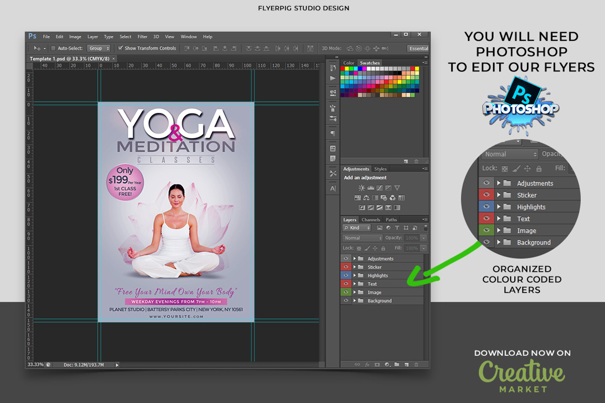 Yoga Flyer, a Flyer Template by FlyerPig (Photo 2 of 3)