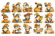 Whimsical Harvest Gnomes Clipart, a Seasonal Illustration by Nicolle's Colorful Art (Thumbnail 4 of 5)