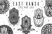 East hamsa.Graphic set., a Decorative Illustration by Moonflora (Thumbnail 1 of 6)