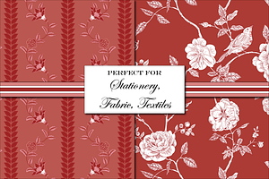 Red Toile De Jouy Patterns