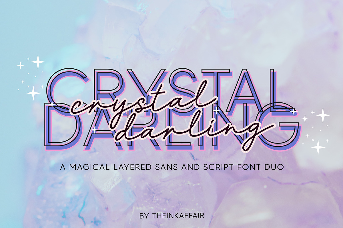 Crystal Darling Sans and Script Duo, a Script Font by theinkaffair (Photo 1 of 13)