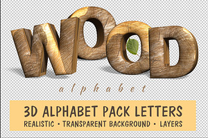 Realistic wooden alphabet