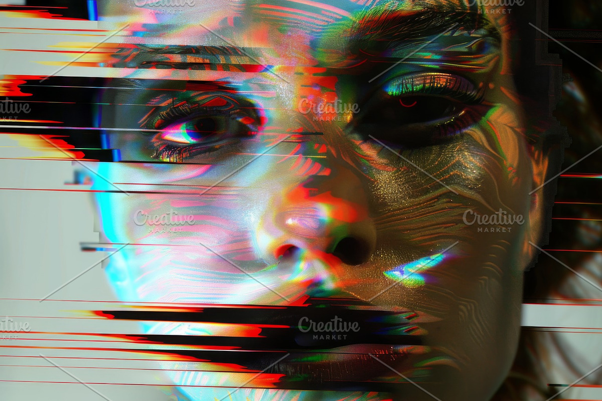 90 Glitch faces, a Person Illustration by Handmadefont (Photo 37 of 94)