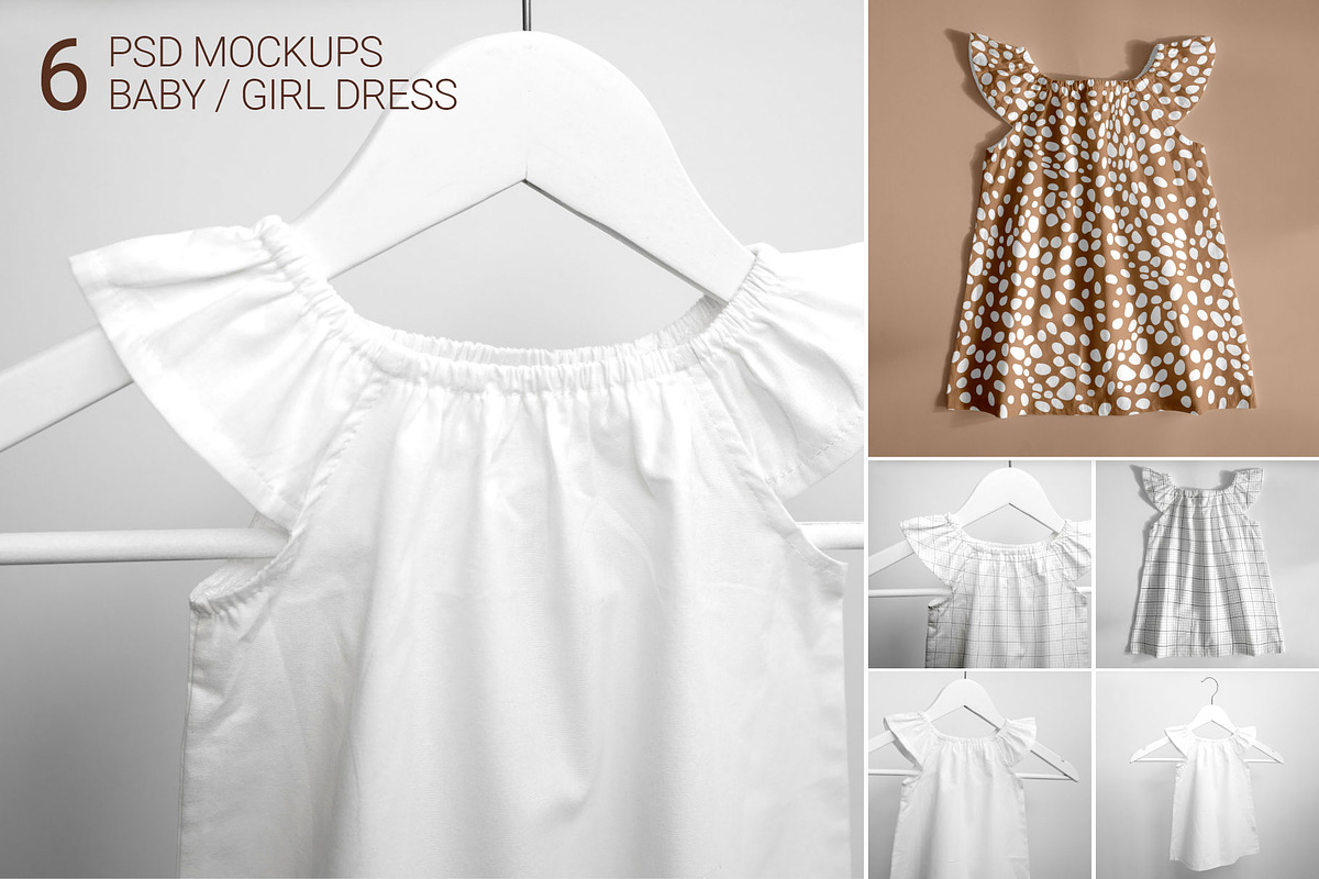 Baby, Girl Dress Mockup Set, a Packaging Mockup by bazarova (Photo 1 of 10)