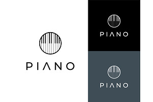 Piano Keyboard Circle Logo, a Branding & Logo Template by ika trisiana