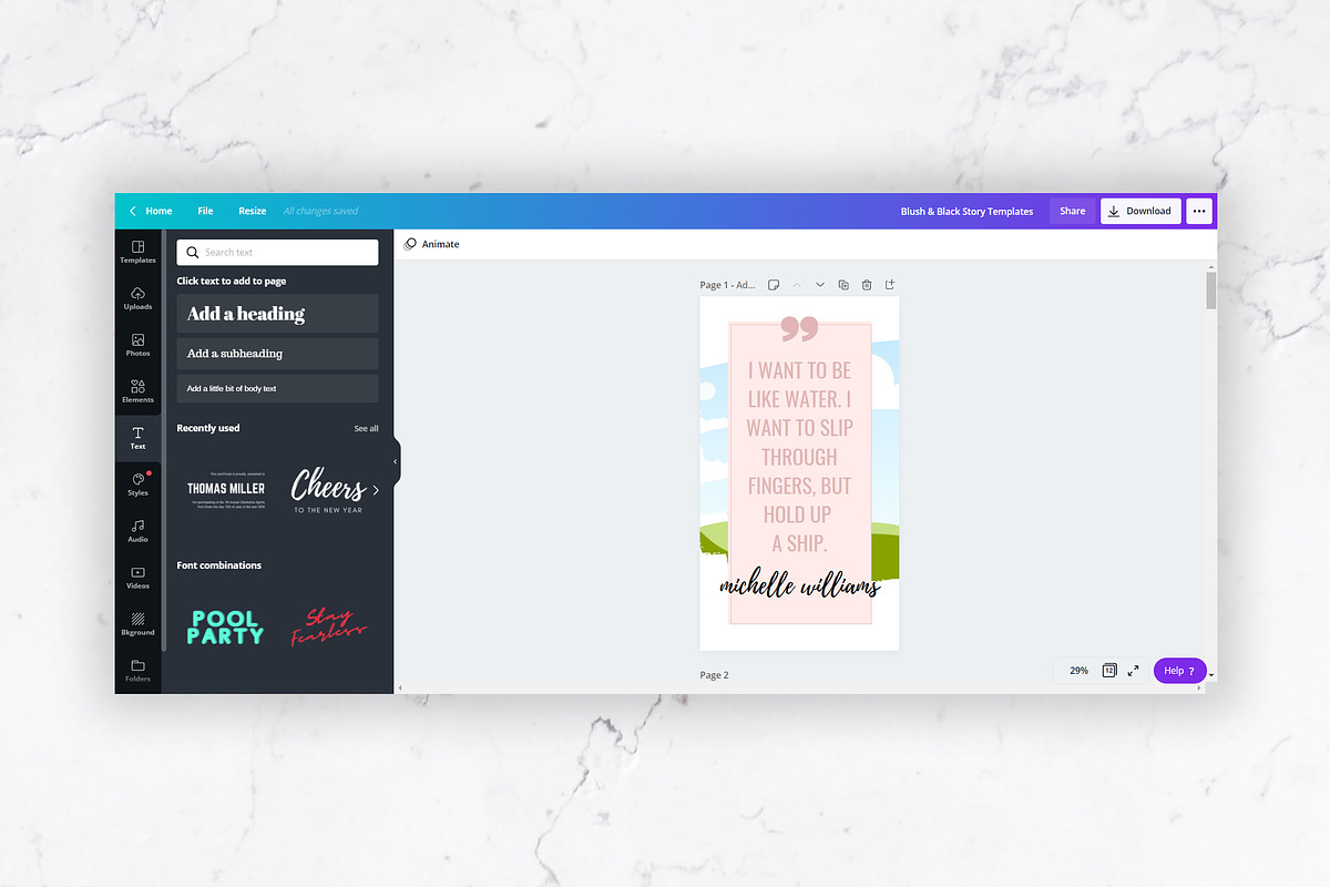 Instagram Stories for Canva | Blush, a Social Media Template by Thirty One Palms Studio (Photo 8 of 9)