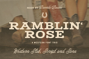 Ramblin Rose - Western Font Trio, a Handwritten Font by Davide Bassu