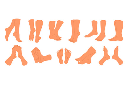 Naked feet. Different angles and, a Person Illustration by Vectorbuum