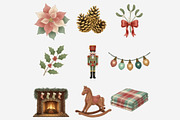 Vintage Christmas Clipart, a Seasonal Illustration by Tanya Kart (Thumbnail 4 of 10)