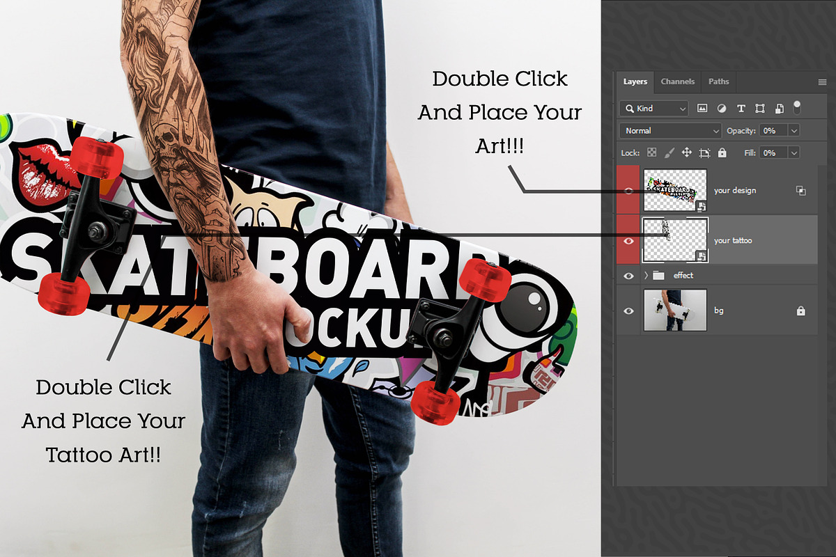 Skateboard Mockup #46, a Shirt Mockup by alexandeerco (Photo 2 of 5)