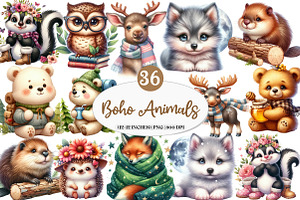 Sweet Forest Friends, Baby Animals, an Illustration by Watercolor design