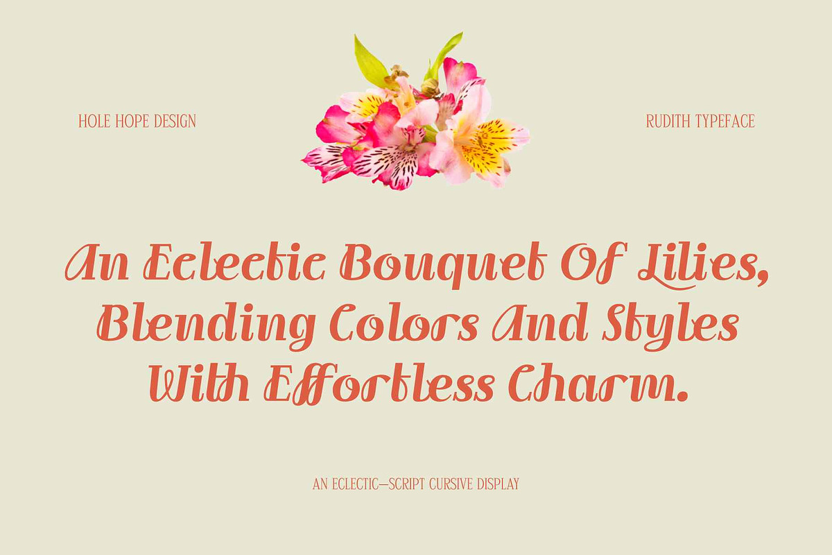 Rudith | Eclectic Script Cursive, a Script Font by Hole Hope Design (Photo 2 of 10)