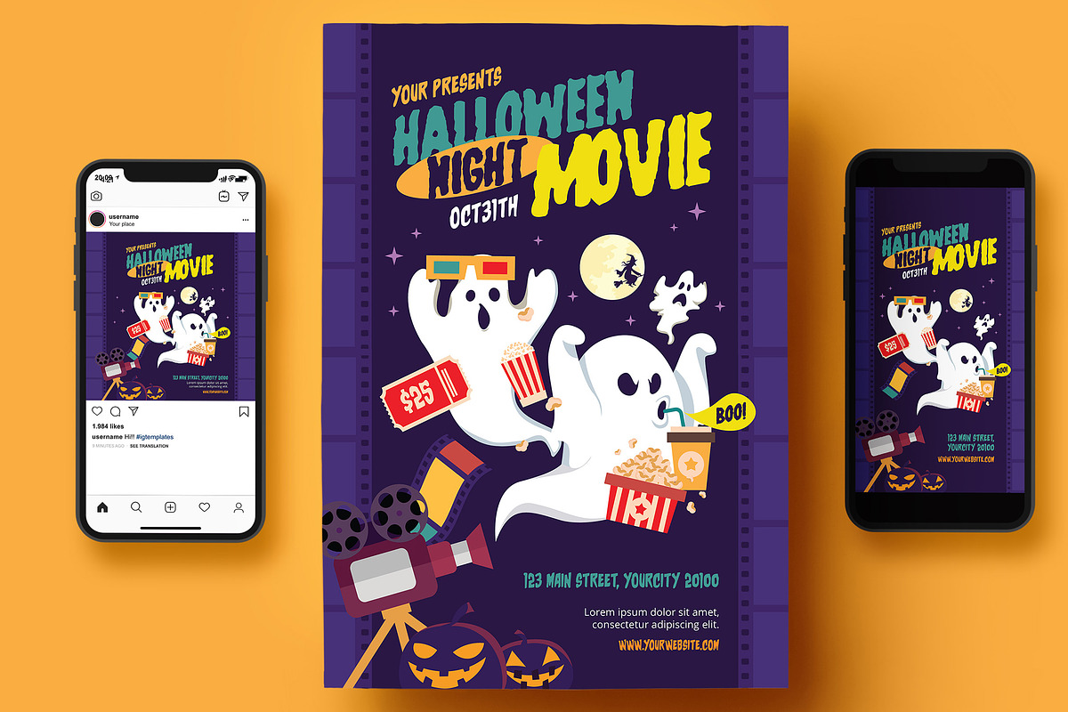 Horror Halloween Movie Flyer, a Flyer Template by Creativestoree (Photo 3 of 4)