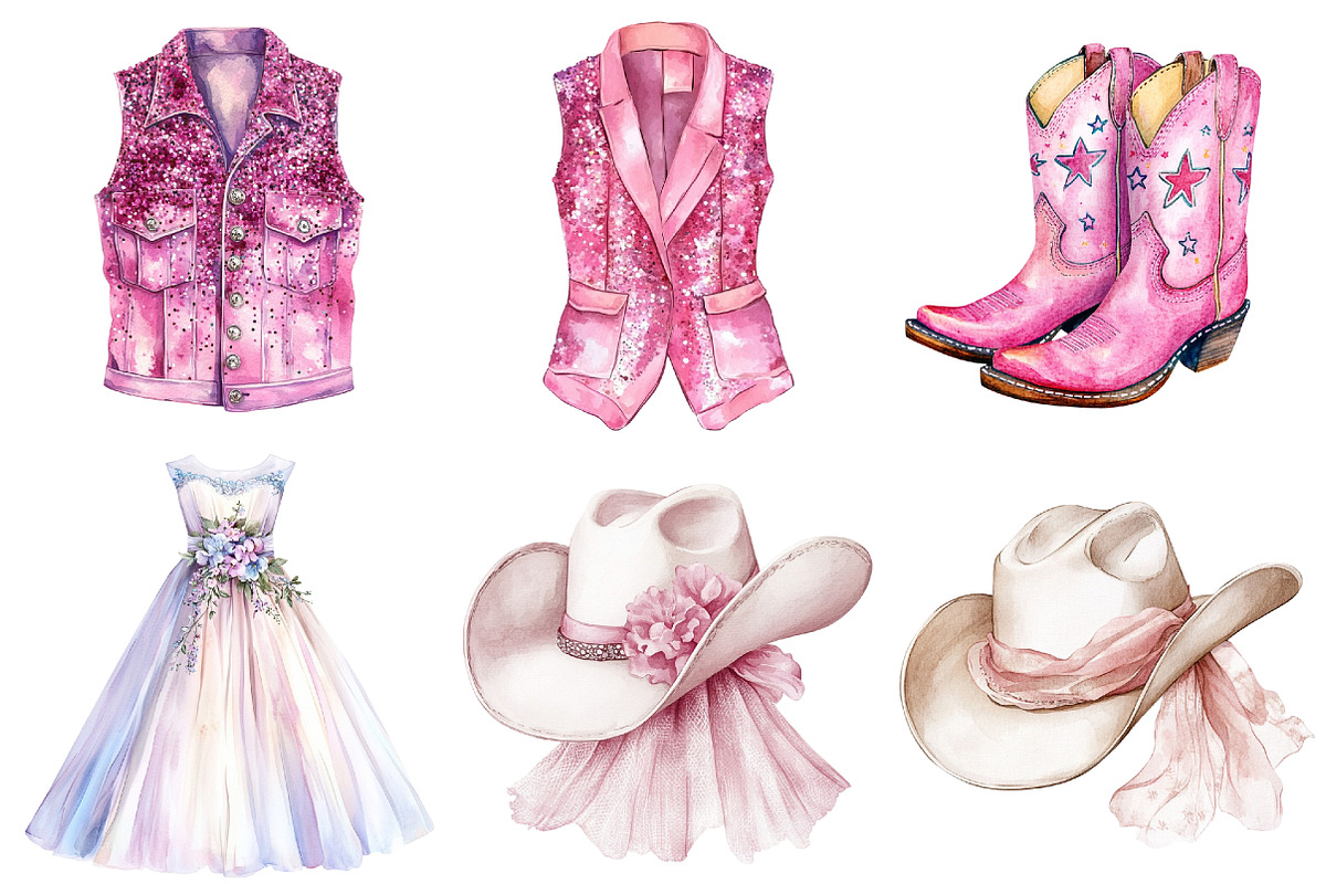 Cowgirl Bachelorette Clipart, a Seasonal Illustration by CitraGraphics (Photo 4 of 7)