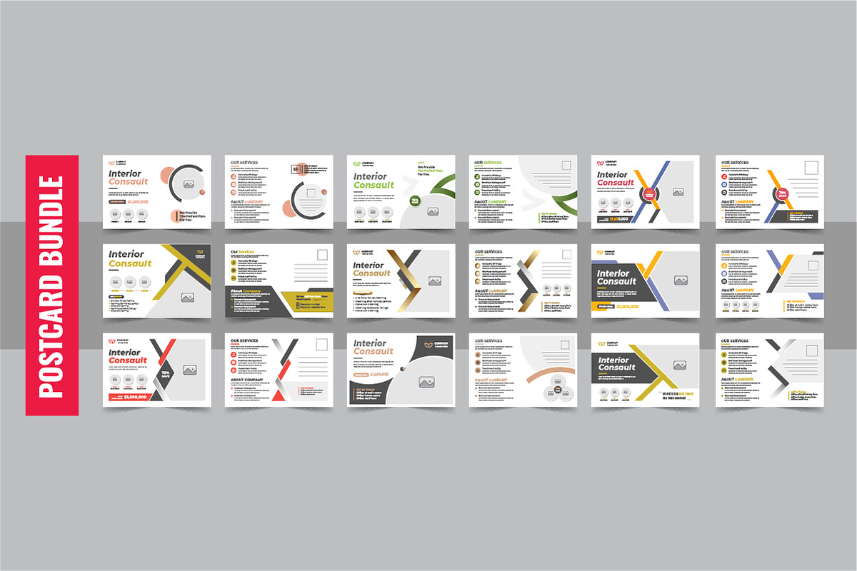 Interior design eddm postcard bundle, a Card Template by Pavel_design (Photo 1 of 11)