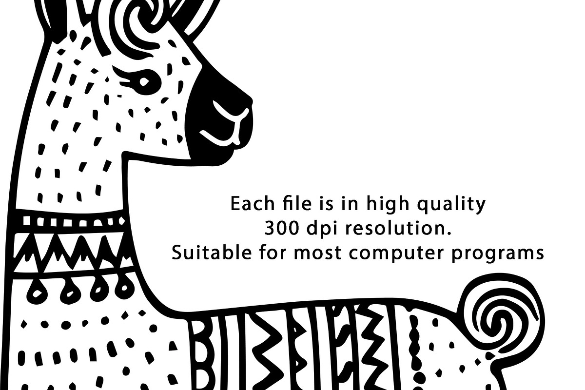 Doodle Llama SVG Clipart Set, lama I, an Animal Illustration by PassionPNGcreation (Photo 2 of 5)