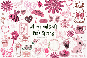 Whimsical Soft Pink Spring, an Illustration by Markicha Art