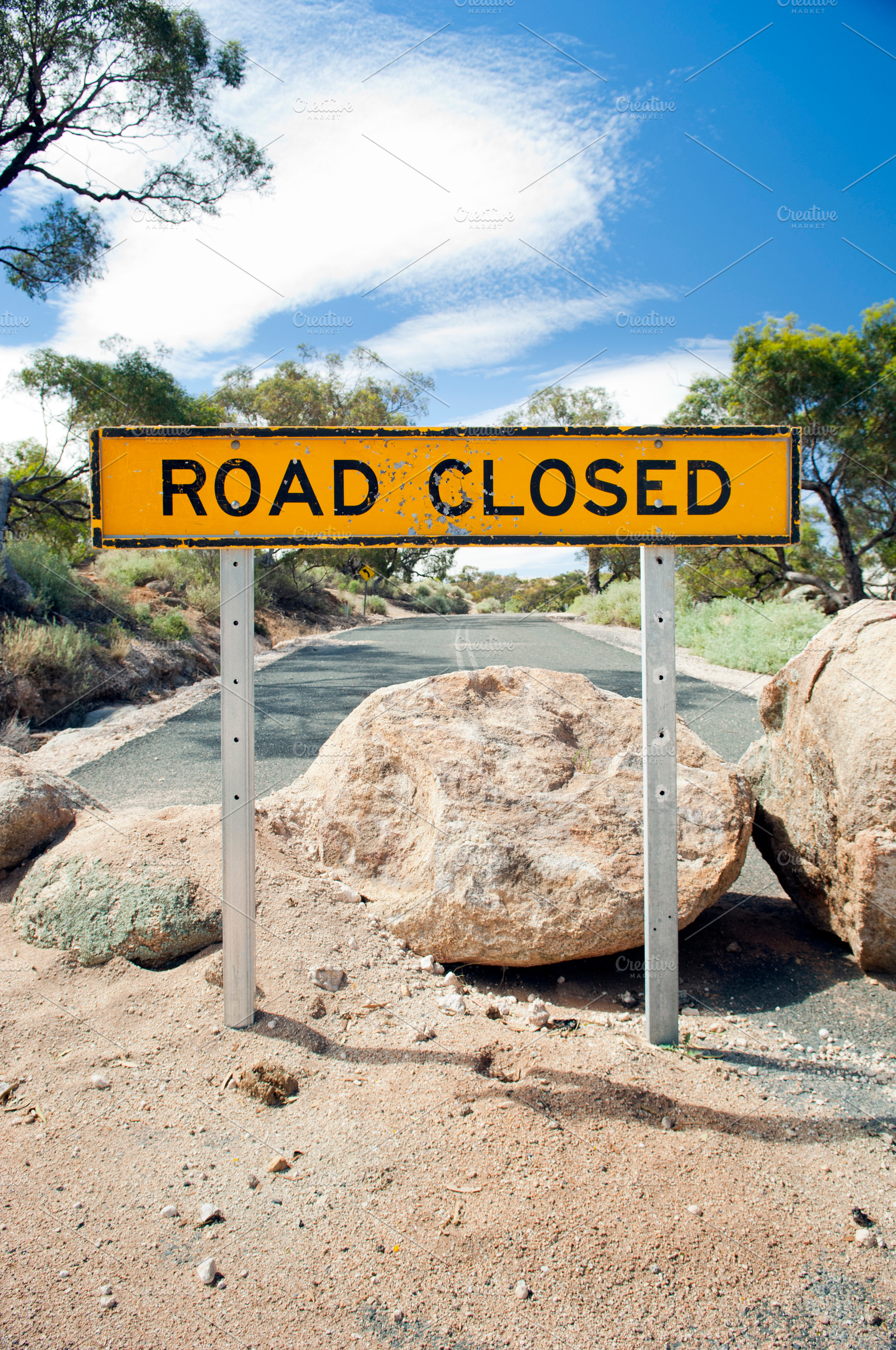 Road Closed Sign, an Abstract Photo by THP Creative