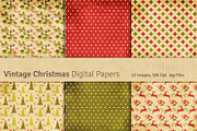 Vintage Christmas Digital Papers, a Texture Graphic by Chus Moreno Studio (Thumbnail 2 of 3)