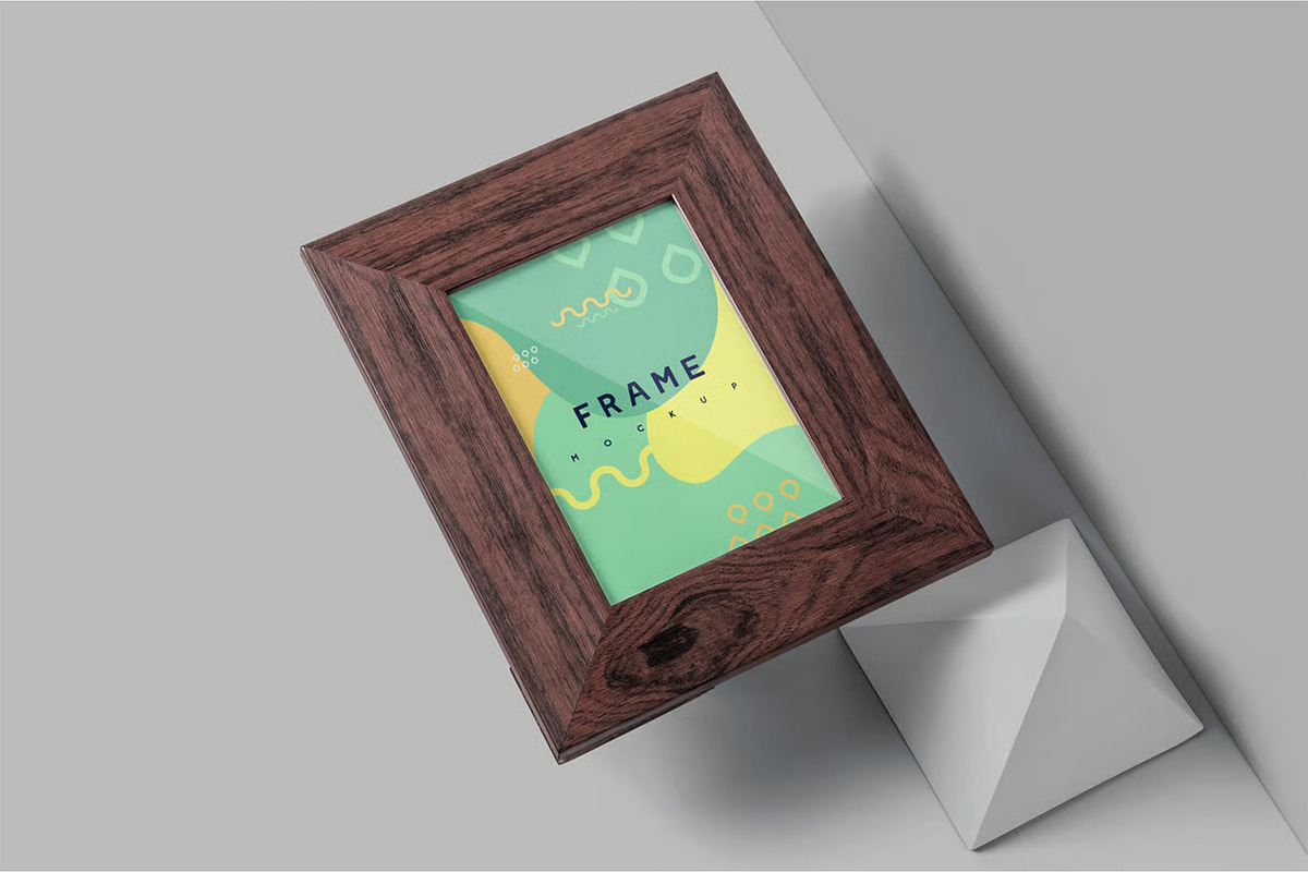 Small Wooden Picture Frame Mockup, an Advertising Mockup by megostudi0 (Photo 2 of 6)