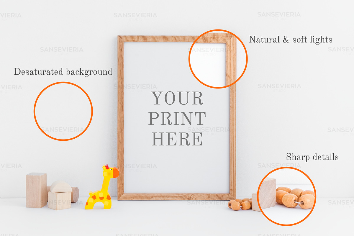 Nursery A4 frame mockup A3 A5, a Print Template by Grace White (Photo 4 of 4)