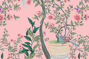 Chinoiserie Floral Bird Pattern, a Decorative Illustration by Mughal Wallpaper (Thumbnail 4 of 4)