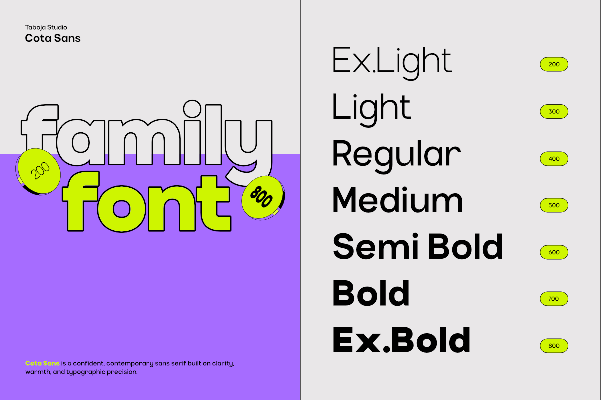 TBJ Cota Sans Grotesk Modern Sans, a Sans Serif Font by Taboja Studio (Photo 3 of 15)