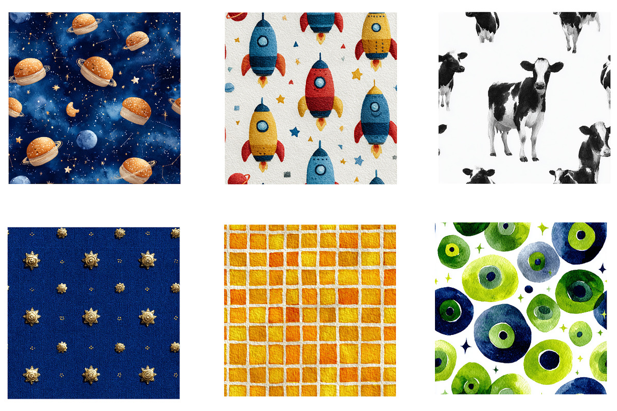 Toy Seamless Patterns, Scrapbook, a Pattern Graphic by CreationArt (Photo 2 of 5)
