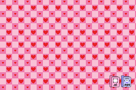 Checkered Heart Valentine's Pattern