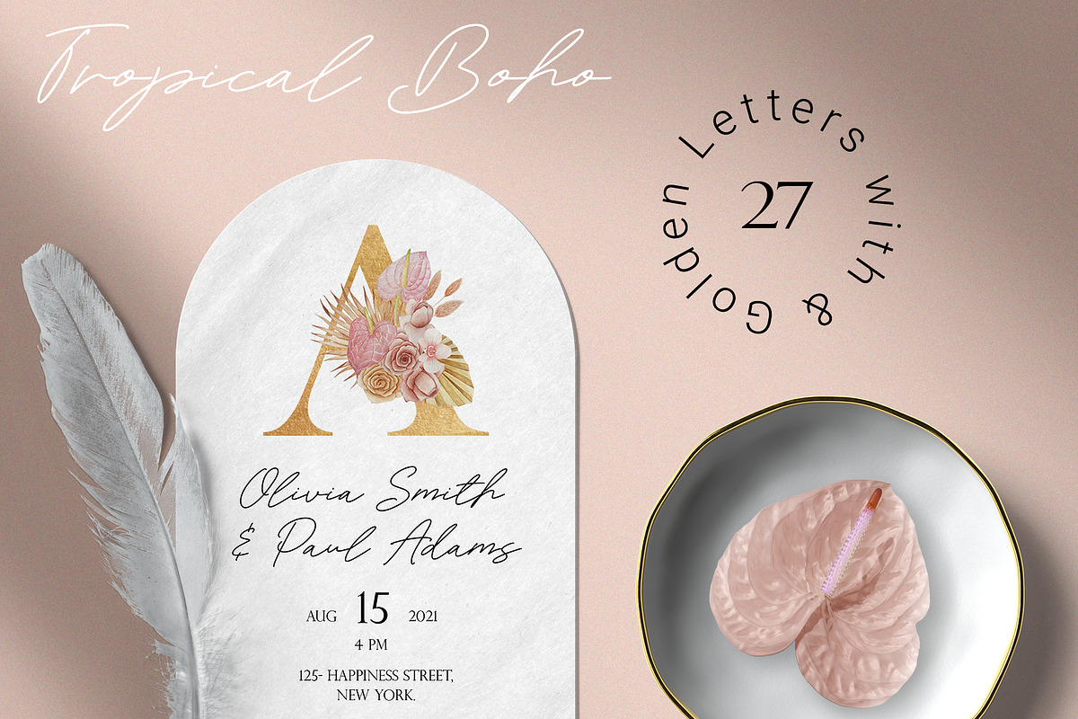 Tropical BOHO Watercolor Collection, a Decorative Illustration by Letters-Shmetters (Photo 4 of 10)