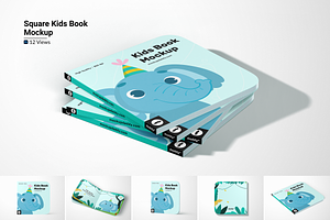 Square Kids Book Mockup, a Print Template by Mockupdaddy