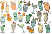 Glasses with drinks, a Food Illustration by risovanya (Thumbnail 4 of 4)