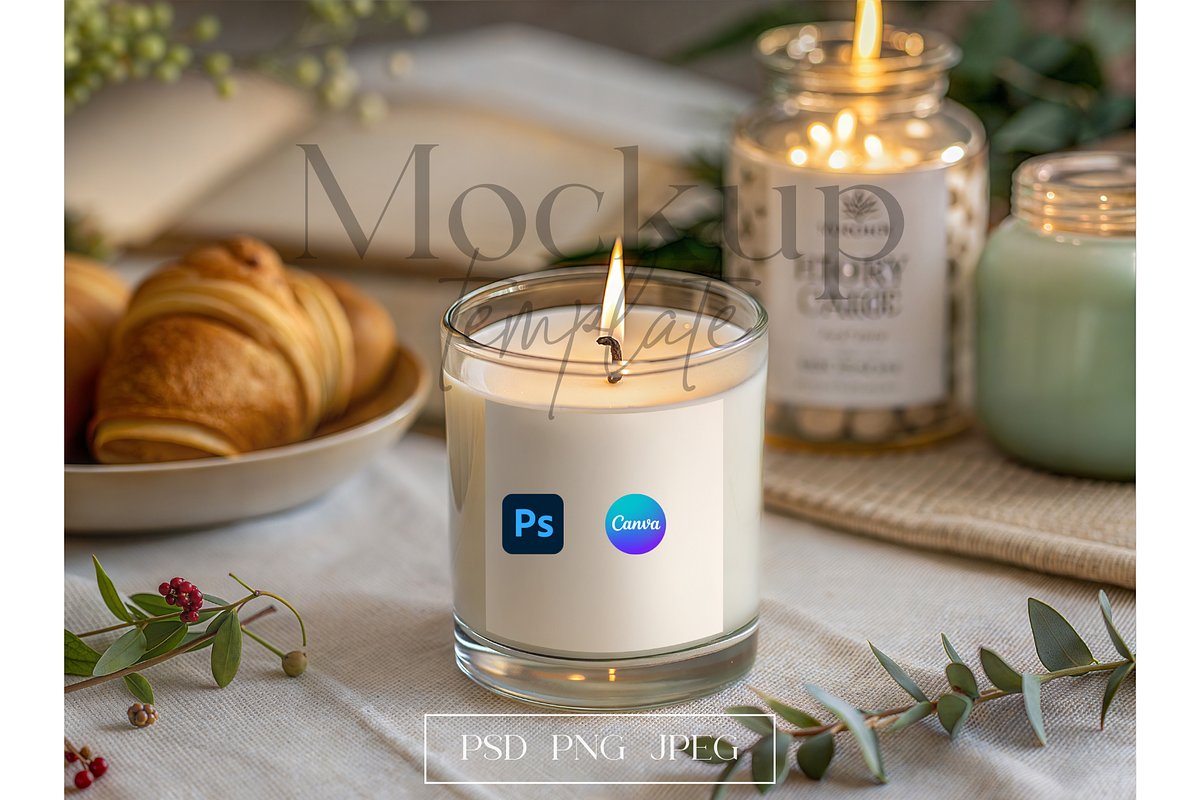 Burning Glass Candle Label Mockup, a Product Mockup by MockupWizard (Photo 1 of 5)