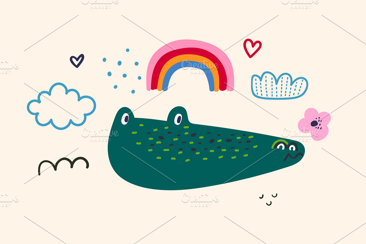 Baby hand drawn animals collection, an Animal Illustration by MoleskoStudio (Photo 10 of 11)