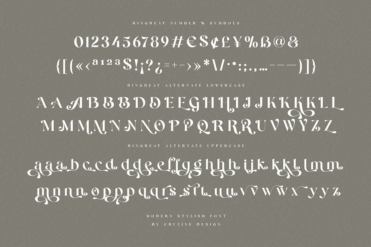 Trendy & Modern Fonts 2 - 10 Sets, a Font by Cruzine (Photo 37 of 42)