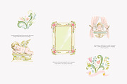 watercolor rococo coquette clipart, a Decorative Illustration by Patishop Art (Thumbnail 3 of 9)