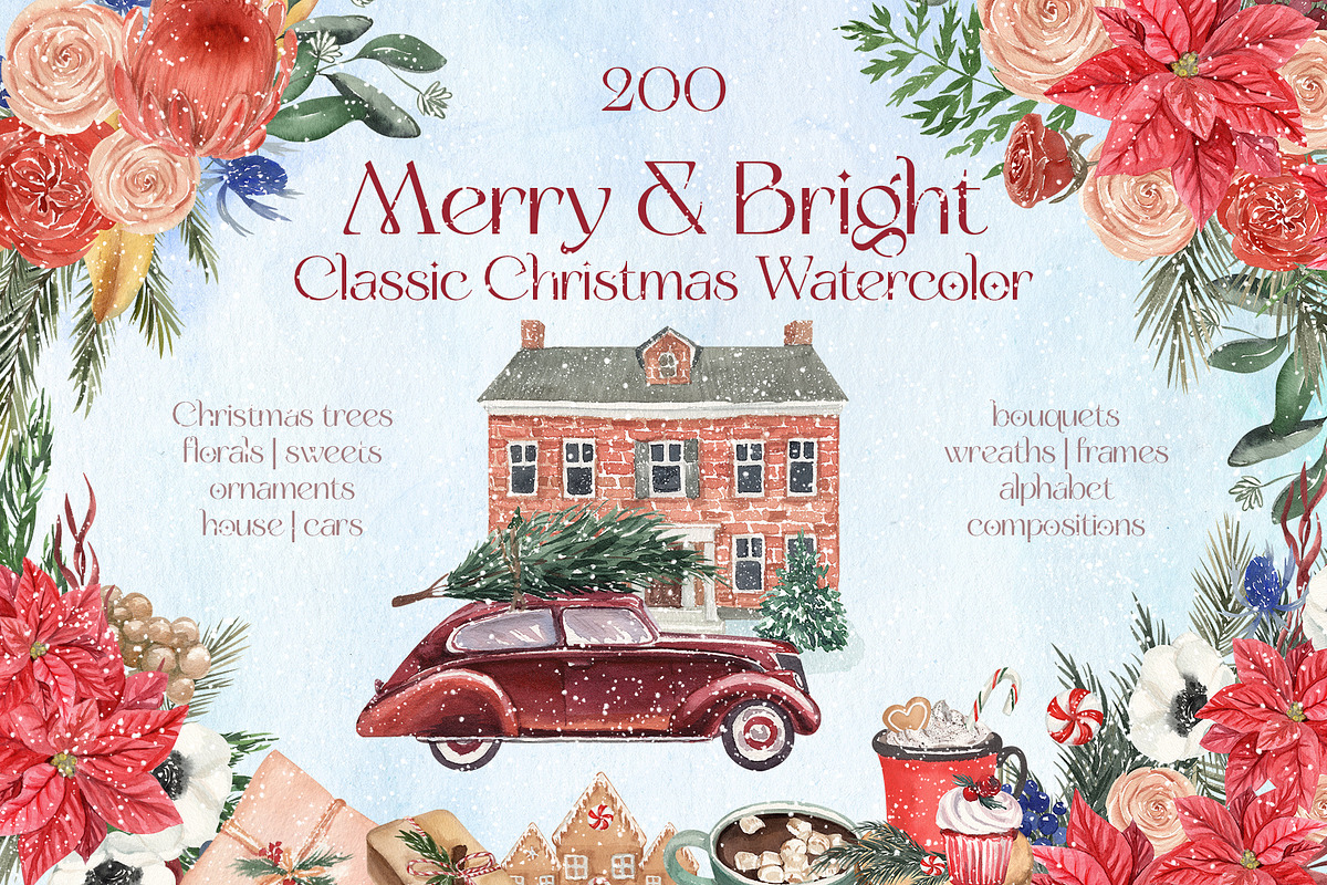 Merry & Bright Classic Christmas, a Seasonal Illustration by Catch the Dream Art (Photo 1 of 16)