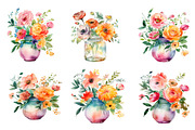 Watercolor Flower Vase Clipart, an Object Graphic by BonaDesigns (Thumbnail 2 of 3)